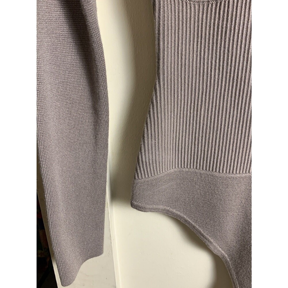 ABERCROMBIE & FITCH Taupe Crew Neck Bodysuit Long Sleeve Corset Ribbed Small Y2K - Picture 5 of 9
